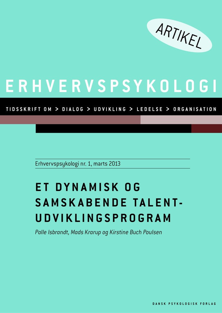 Et dynamisk og samskabende talentudviklingsprogram
