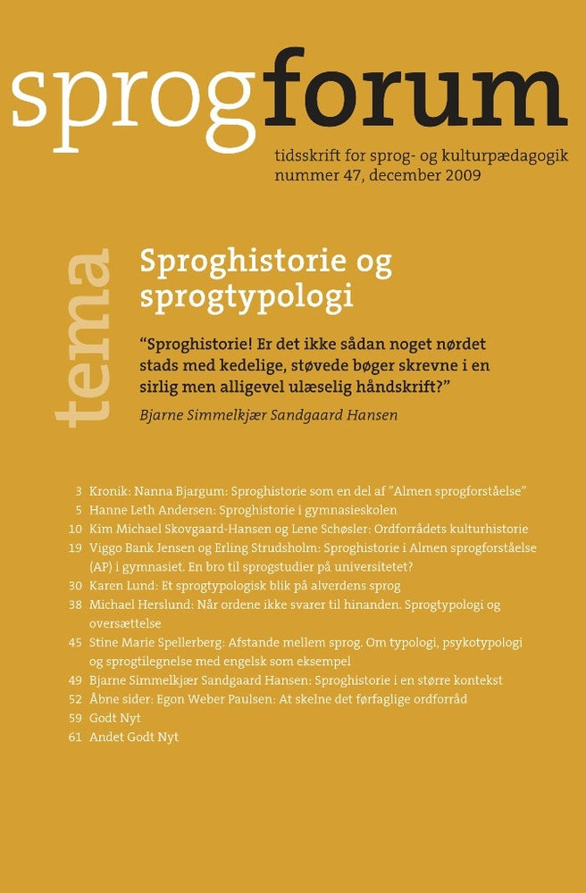 Sproghistorie og sprogtypologi