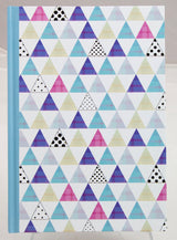 NOTESBOG A5 80 SIDER LINIERET TREKANTER/TERN/PRIK PASTELFARV