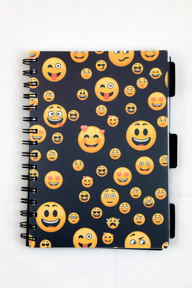 SPIRALBLOK A5 PP OMSLAG SMILEY SORT 5 FANER