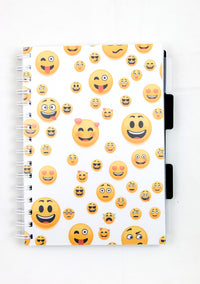 SPIRALBLOK A5 PP OMSLAG SMILEY HVID 5 FANER
