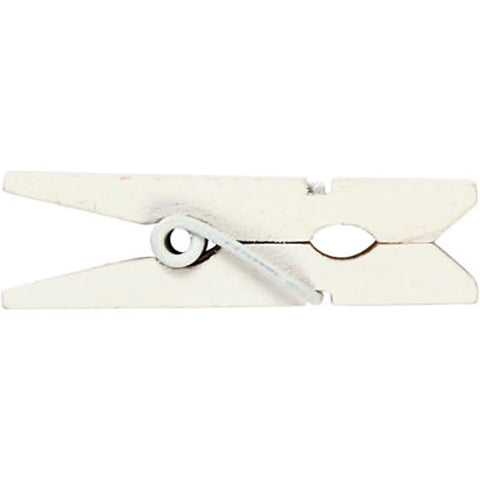 Minitøjklemme 9mm 20stk hvid