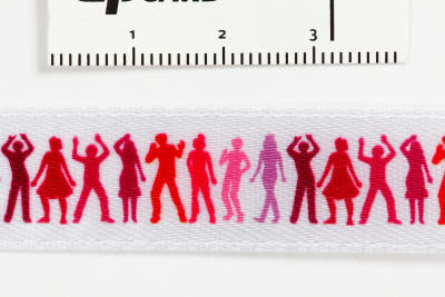 SATINBÅND MED PRINT 15MM 6M PINK
