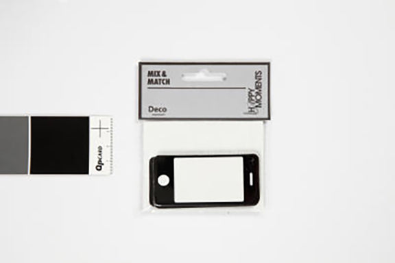 KARTONMÆRKAT 10STK SORT/HVID MOBILTELEFON