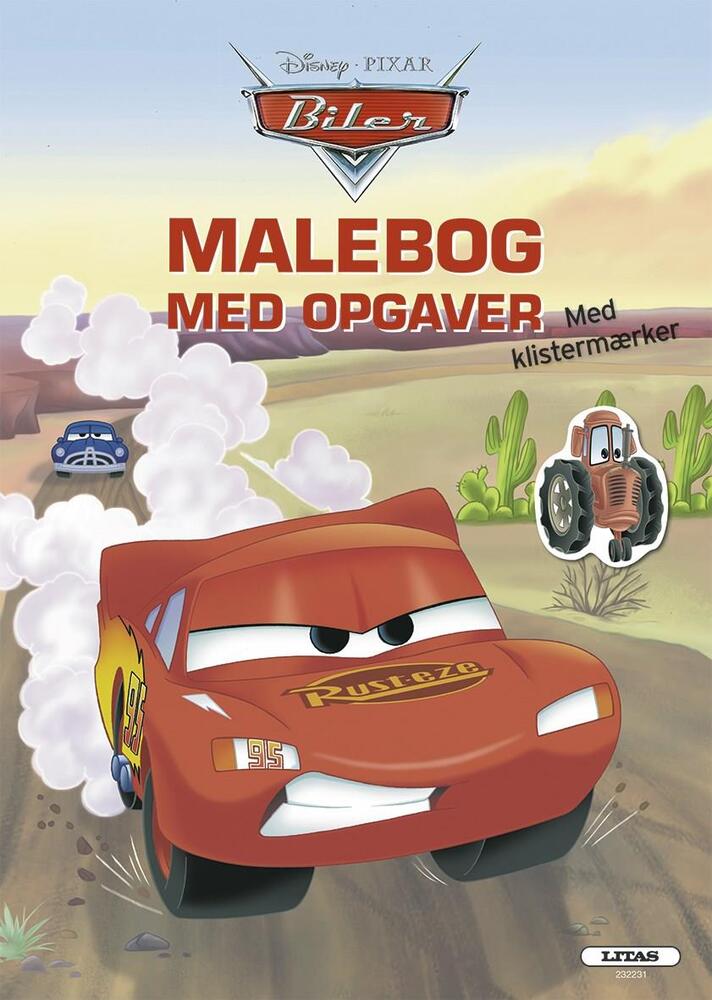 Malebog med opgaver: Biler