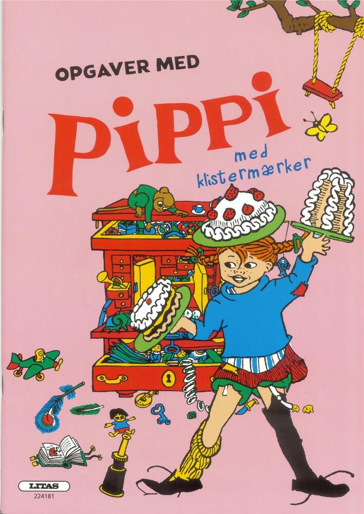 Malebog med opgaver: Pippi Langstrømpe