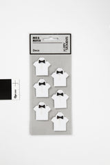 Stickers 33x31mm 6stk hvid skjorte