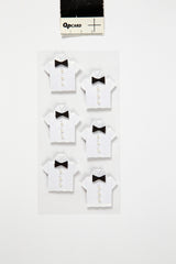 Stickers 33x31mm 6stk hvid skjorte