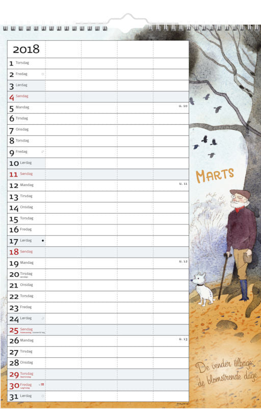 FAMILIE ÅRSKALENDER 4 KOLONNER, 2018 MAYLAND