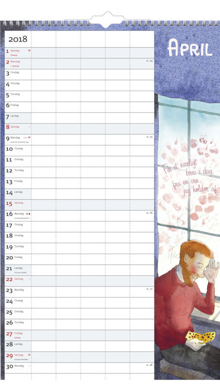 FAMILIE ÅRSKALENDER 5 KOLONNER, 2018 MAYLAND