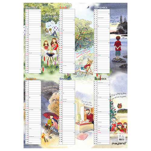VÆGKALENDER ÅRSKALENDER ILLU., 2018 MAYLAND