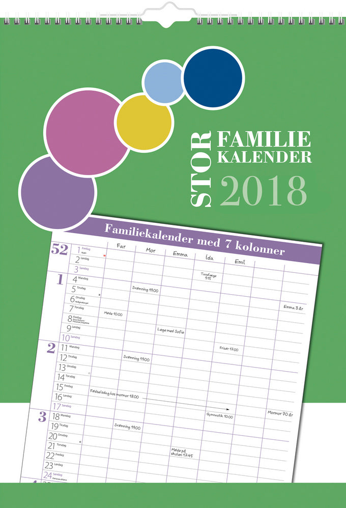 FAMILIEKALENDER STOR  2018 MAYLAND