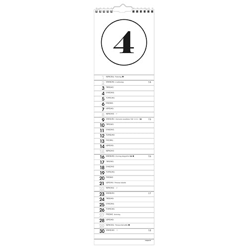 VÆGKALENDER SIMPLE  2018 MAYLAND