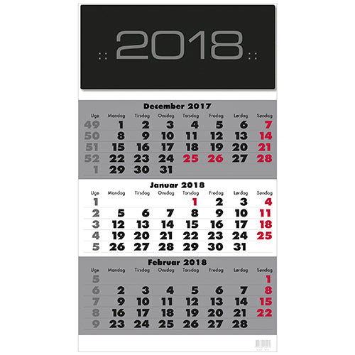 VÆGKALENDER TRIPLANNER  2018 MAYLAND