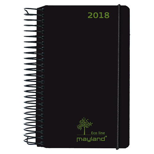 ECO LINE  SPIRALKALENDER 1 DAG SORT  2018 MAYLAND