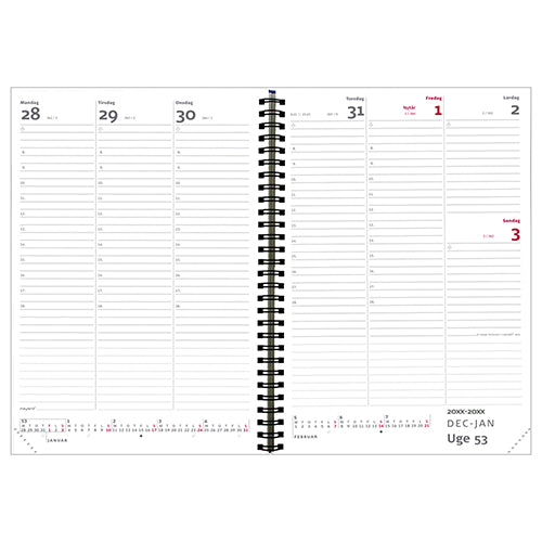 ECO LINE A5 UGEKALENDER  SORT  2018 MAYLAND