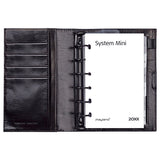 SYSTEM MINI UGEKALENDER TVÆRFORMAT MAPPE I SKIND SORT 2018 M