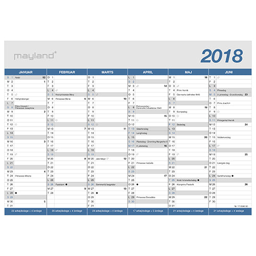 KONTORKALENDER A4  2018 MAYLAND