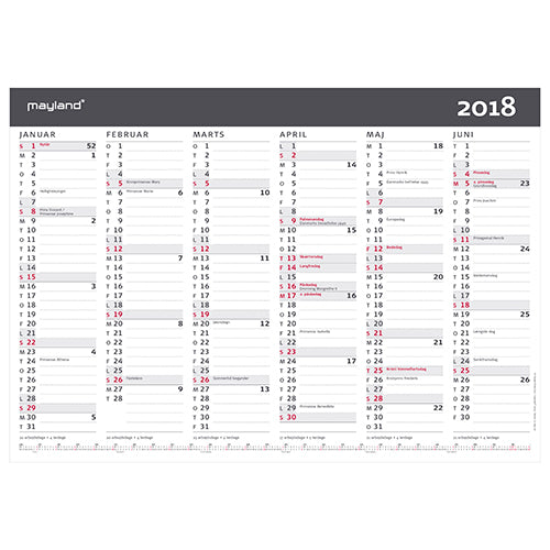 KONTORSKALENDER A3  2018 MAYLAND