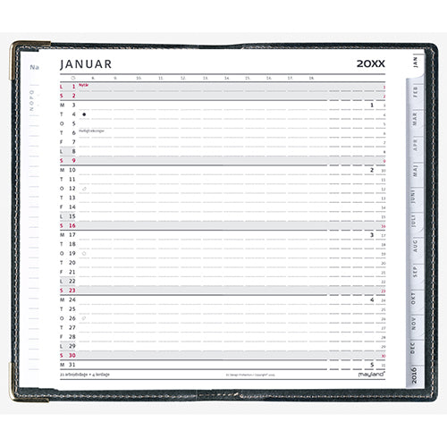 INDEX PLANNER MINI GRÅ  2018 MAYLAND