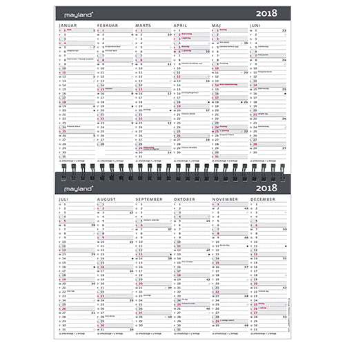 10 ÅRSKALENDER A5  2018 MAYLAND