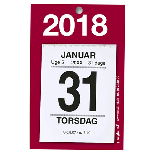 LILLE AFRIVNINGSKALENDER 2018 MAYLAND