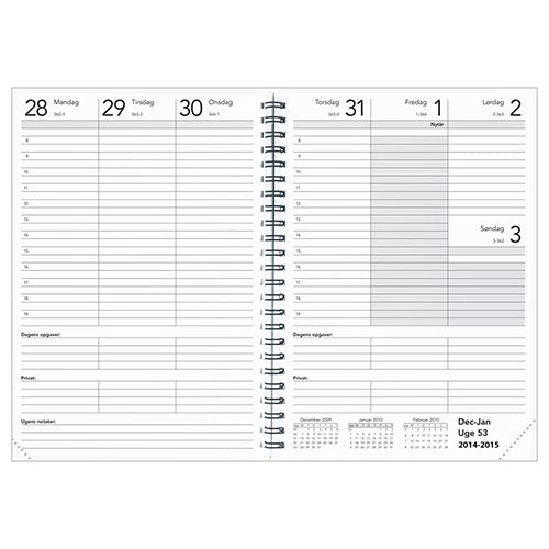 BASIC A5 UGEKALENDER GRÅ  2018 MAYLAND