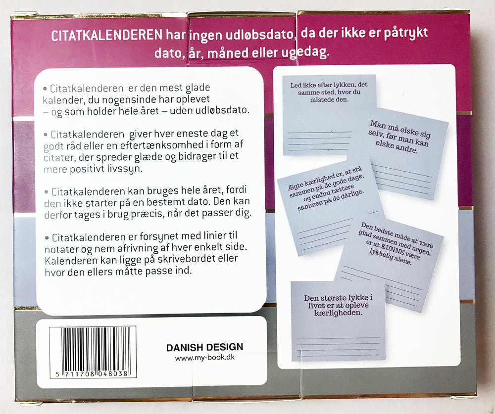 CITATKALENDER KÆRLIGHED M/GULD FOIL
