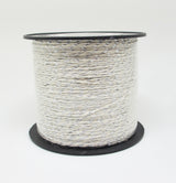 GAVEBÅND HVID SNOR SØLV GLITTER 10 MM X 25M