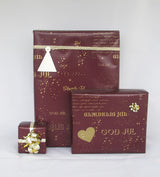 GAVEPAPIR BORDEAUX MED GULD METALLIC GOD JUL  3 M