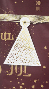 GAVEPAPIR BORDEAUX MED GULD METALLIC GOD JUL  3 M