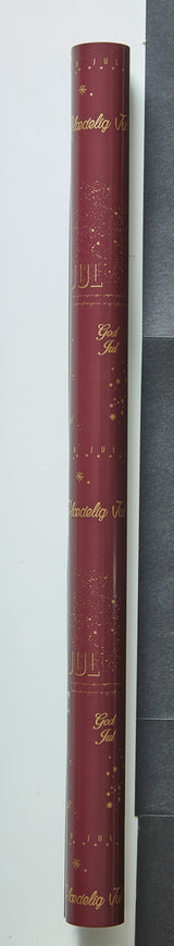 GAVEPAPIR BORDEAUX MED GULD METALLIC GOD JUL  3 M