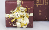 GAVEPAPIR BORDEAUX MED GULD METALLIC GOD JUL  3 M