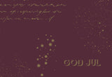GAVEPAPIR BORDEAUX MED GULD METALLIC GOD JUL  3 M