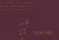 GAVEPAPIR BORDEAUX MED GULD METALLIC GOD JUL  3 M