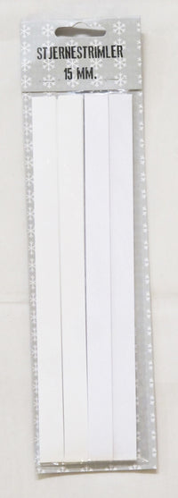 STJERNESTRIMLER GLITTER HVID 15 MM 24 STK.