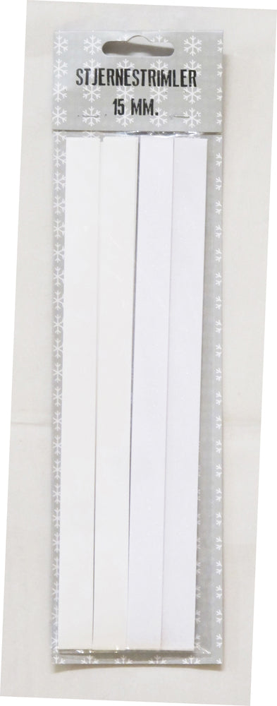 STJERNESTRIMLER GLITTER HVID 15 MM 24 STK.