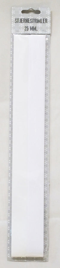 STJERNESTRIMLER GLITTER HVID 25 MM 20 STK