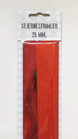 STJERNESTRIMLER GLITTER RØD 25 MM 20 STK