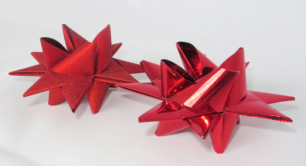 STJERNESTRIMLER GLITTER RØD 25 MM 20 STK