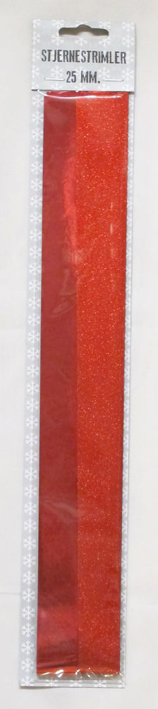 STJERNESTRIMLER GLITTER RØD 25 MM 20 STK
