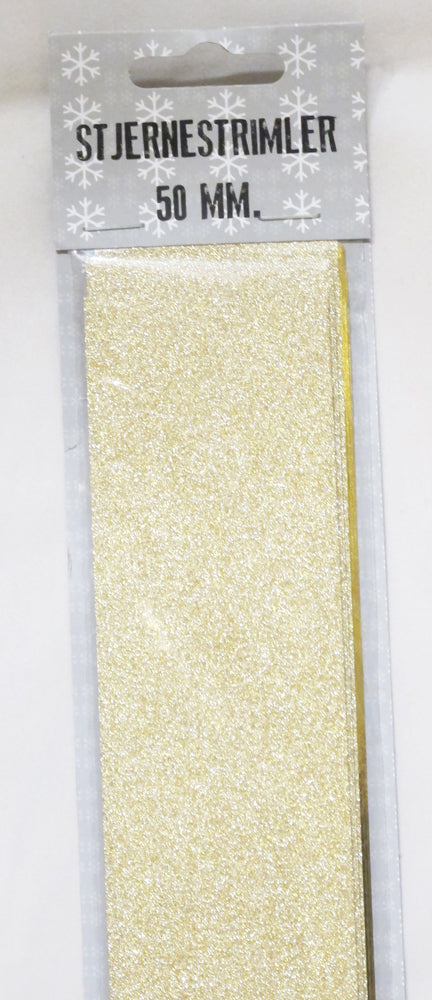 STJERNESTRIMLER GLITTER GULD 50 MM 12 STK