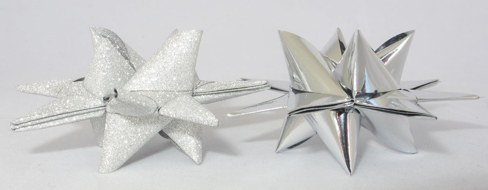 STJERNESTRIMLER GLITTER SØLV 15 MM 24 STK