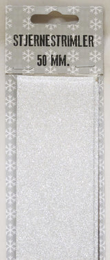 STJERNESTRIMLER GLITTER SØLV 50 MM  12 STK