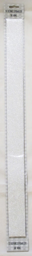 STJERNESTRIMLER GLITTER SØLV 50 MM  12 STK