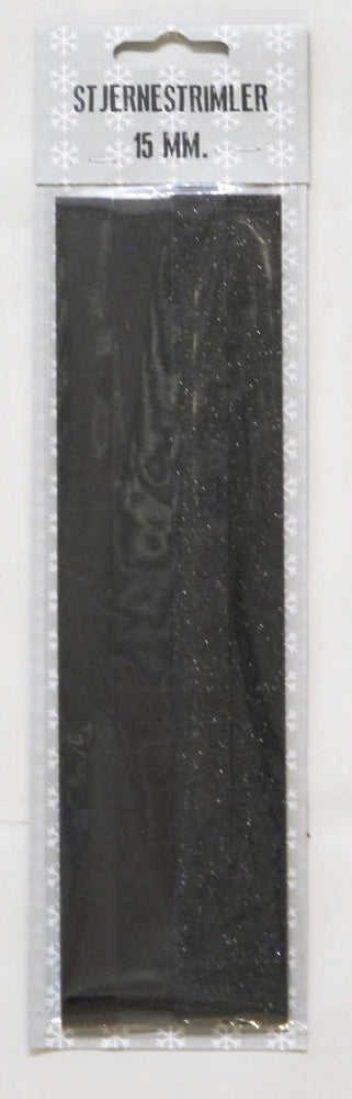 STJERNESTRIMLER GLITTER SORT 15 MM 24 STK