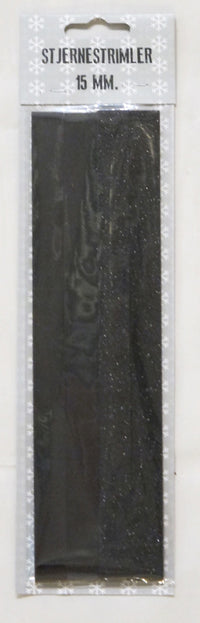 STJERNESTRIMLER GLITTER SORT 15 MM 24 STK