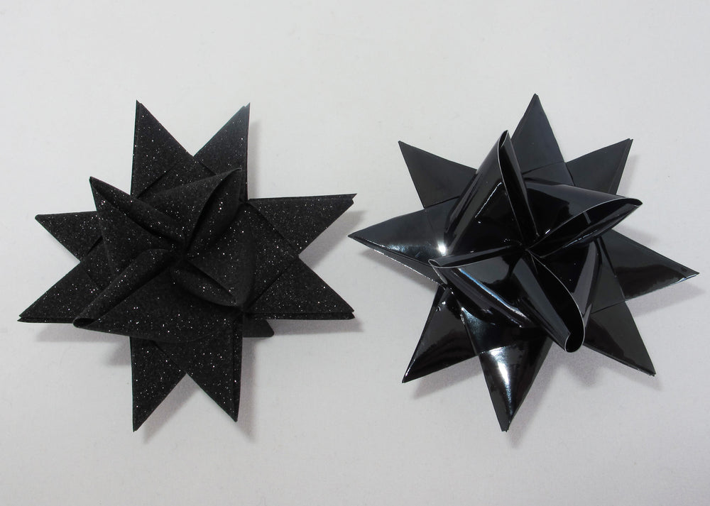 STJERNESTRIMLER GLITTER SORT 15 MM 24 STK