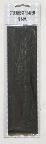 STJERNESTRIMLER GLITTER SORT 15 MM 24 STK