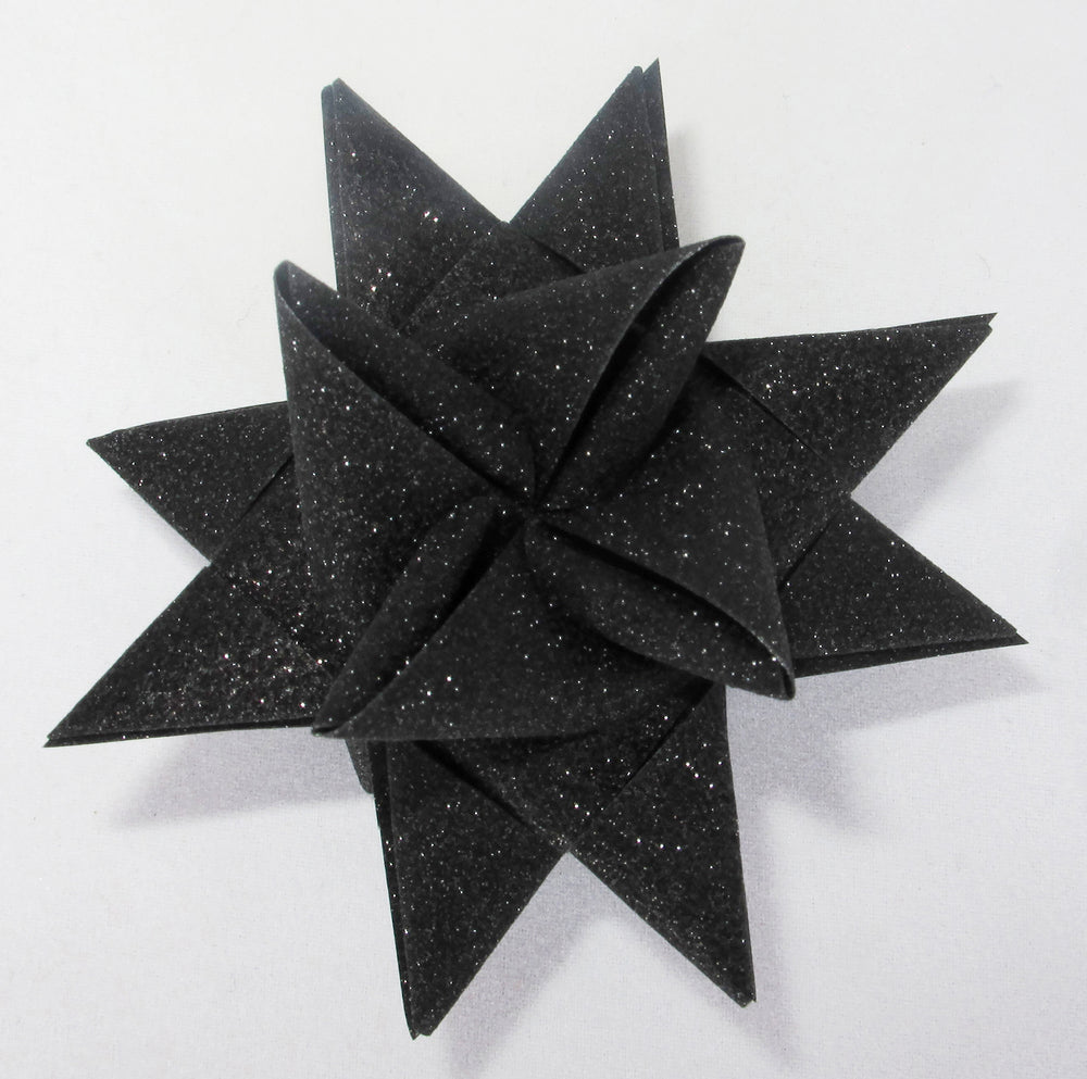 STJERNESTRIMLER GLITTER SORT 15 MM 24 STK